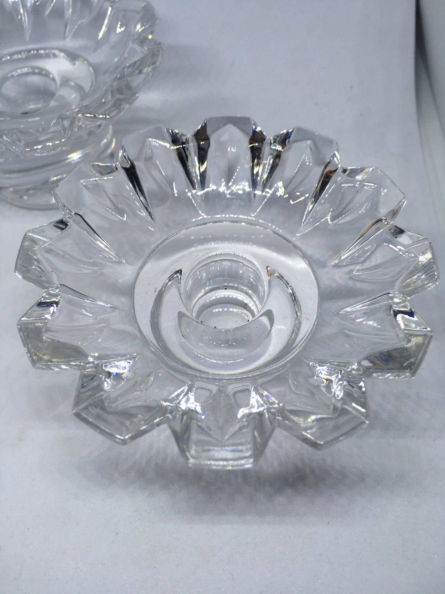 Beautiful pair of Villeroy and Boch candlesticks votives. Crystal clear glass.