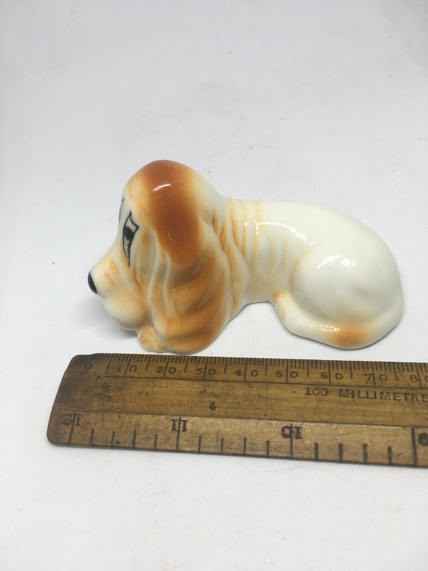 Sad ceramic Basset Hound Bloodhound Hound dog figurine