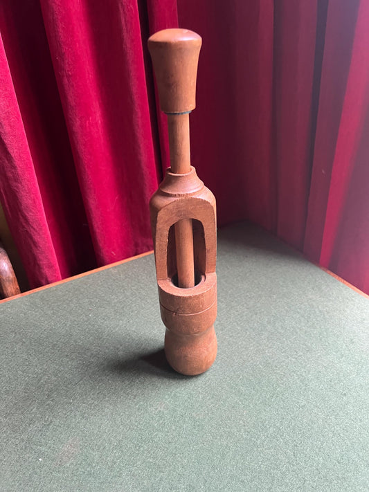 Antique wooden wine bottle corker. Manual bottle corker.