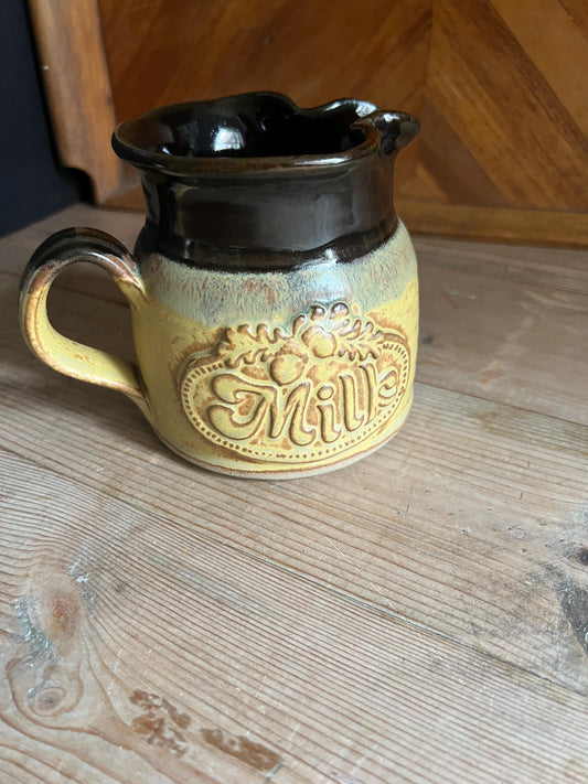 1970s stoneware milk jug.