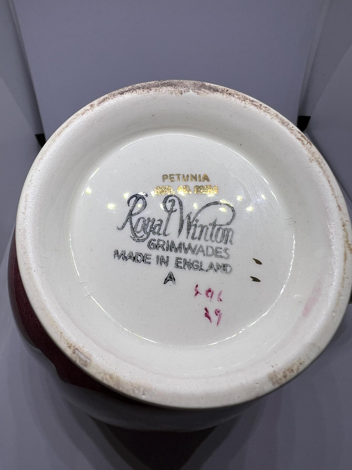 Vintage china milk water jug. Stamped Royal Winton Grimwades Petunia design. Fine china collectors gift. Flower lover gift. Vintage dining.