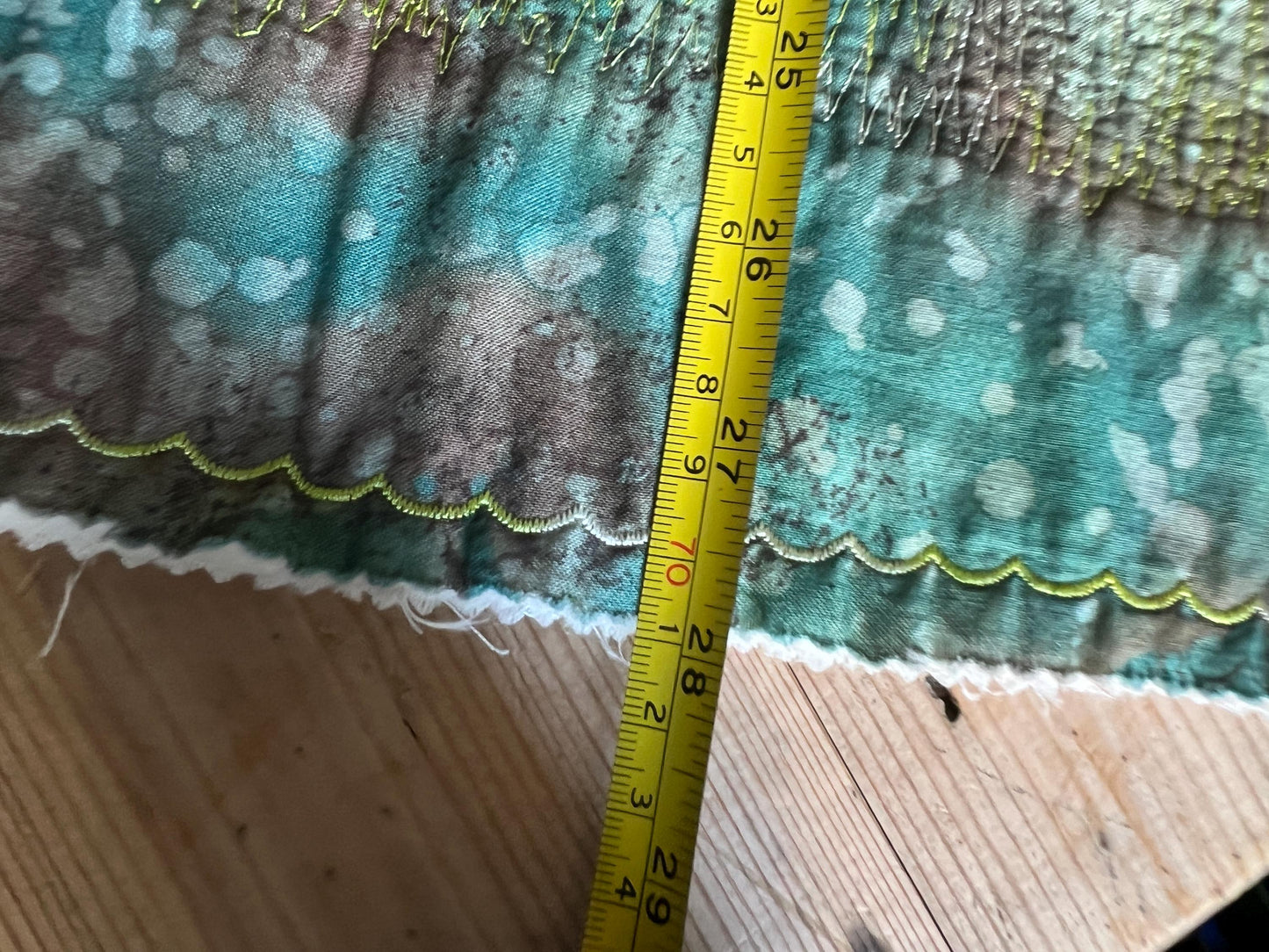 Unique wall hanging stylised cat on tie dyed fabric Wall art decor