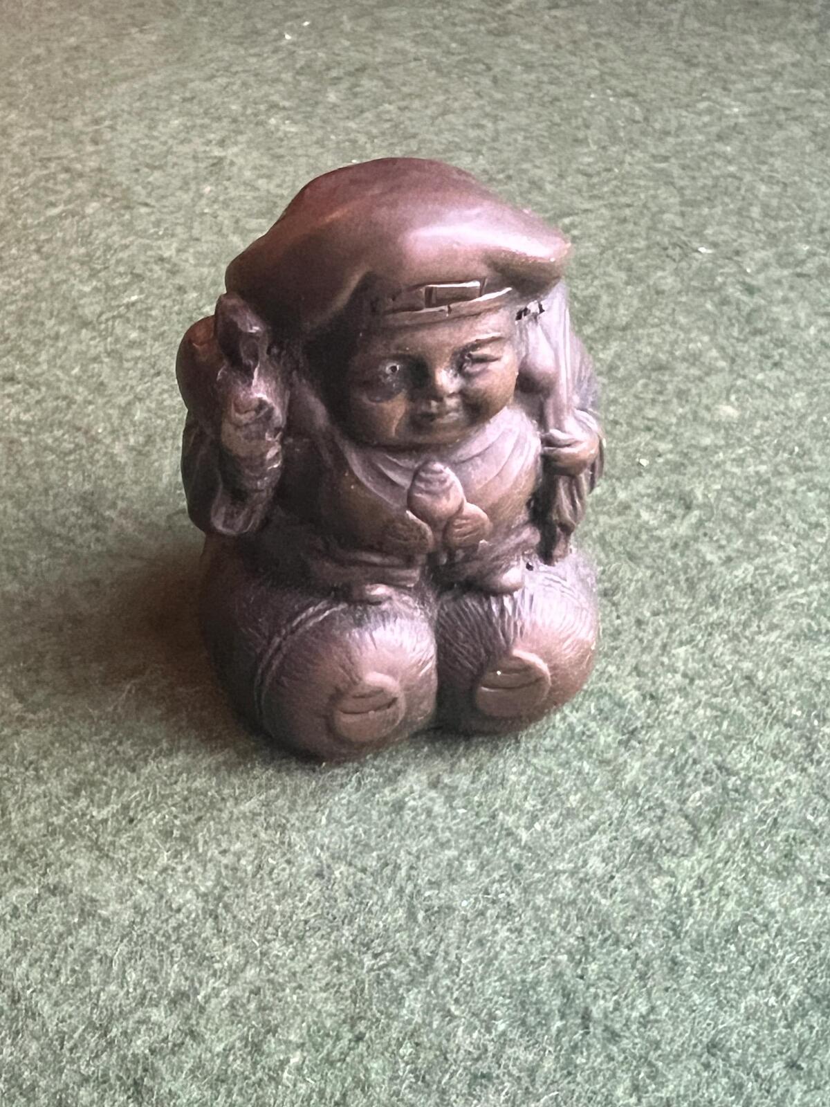 Vintage Bronze Japanese Daikokuten Figurine. God of Wealth and prosperity. Japan Mythology figurine.