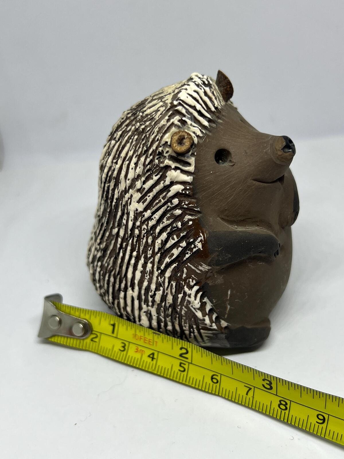 Vintage Hedgehog Figurine Mid Century FORMO Malmö? Leather eared smiling hedge hog. Studio pottery collector gift.