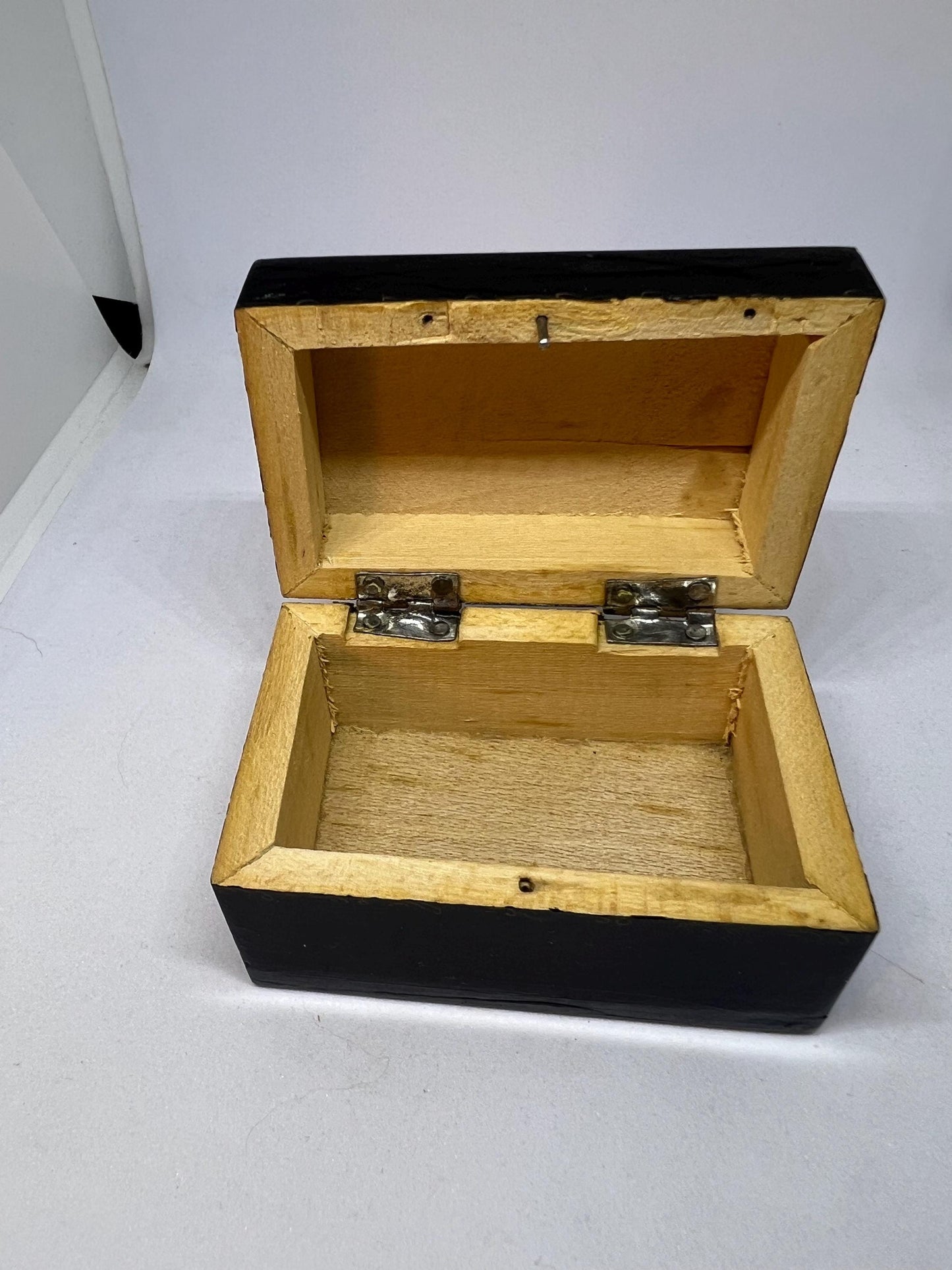 Wooden treasure box Hand painted Folk art wooden trinket box.