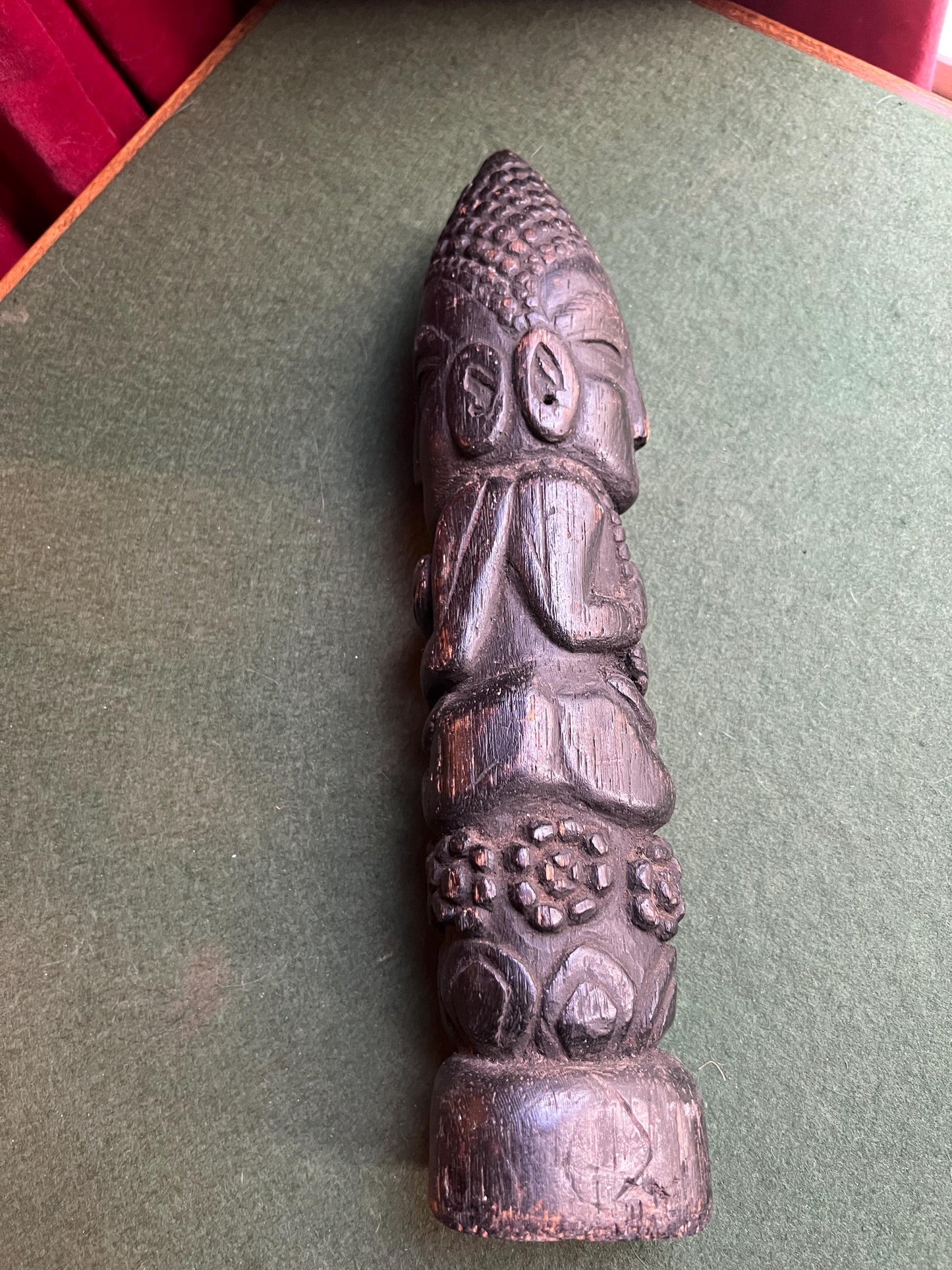 Vintage Makonde Tree of Life Sculpture. Hand-carved Wooden Statue.