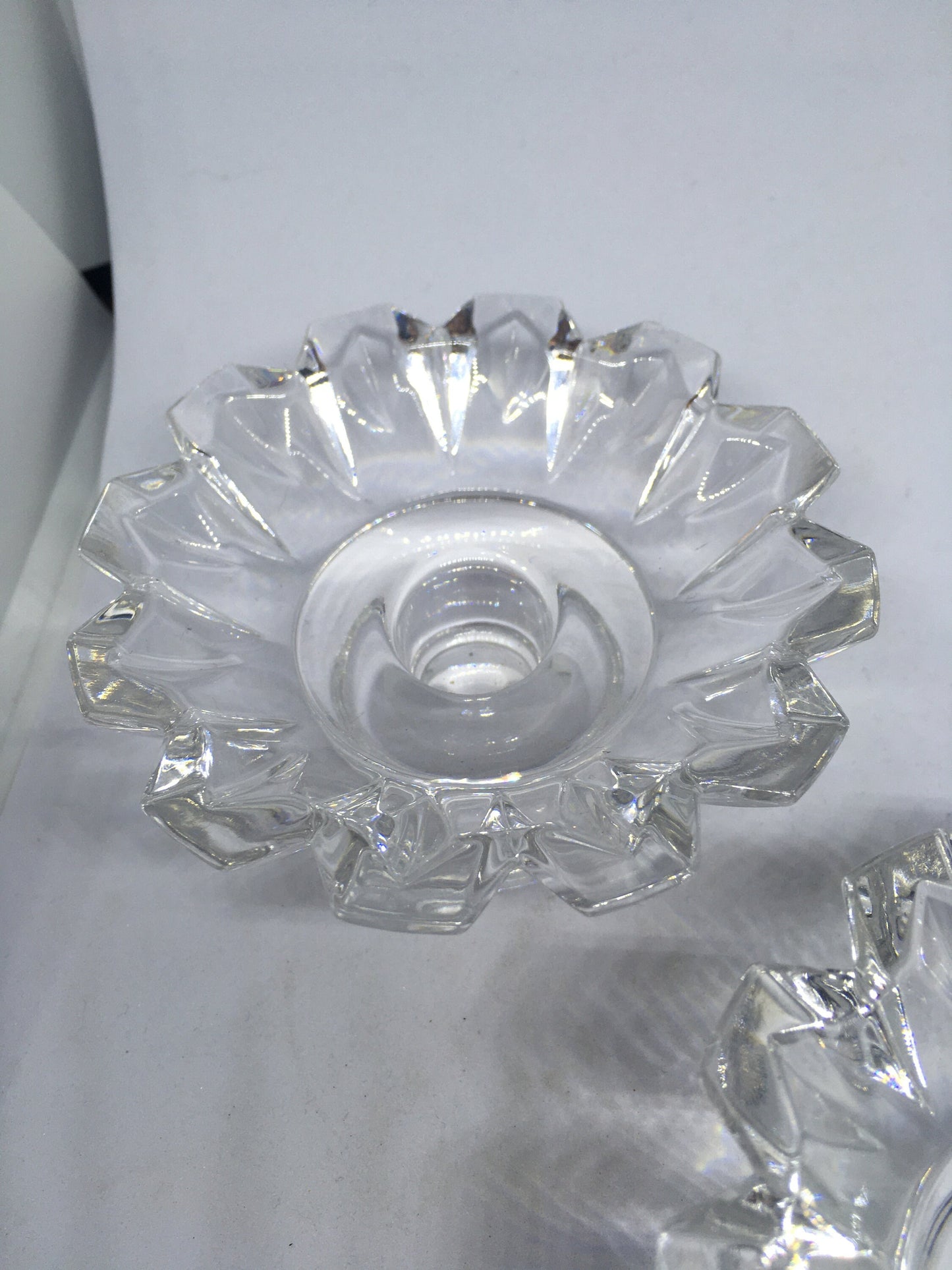 Beautiful pair of Villeroy and Boch candlesticks votives. Crystal clear glass.