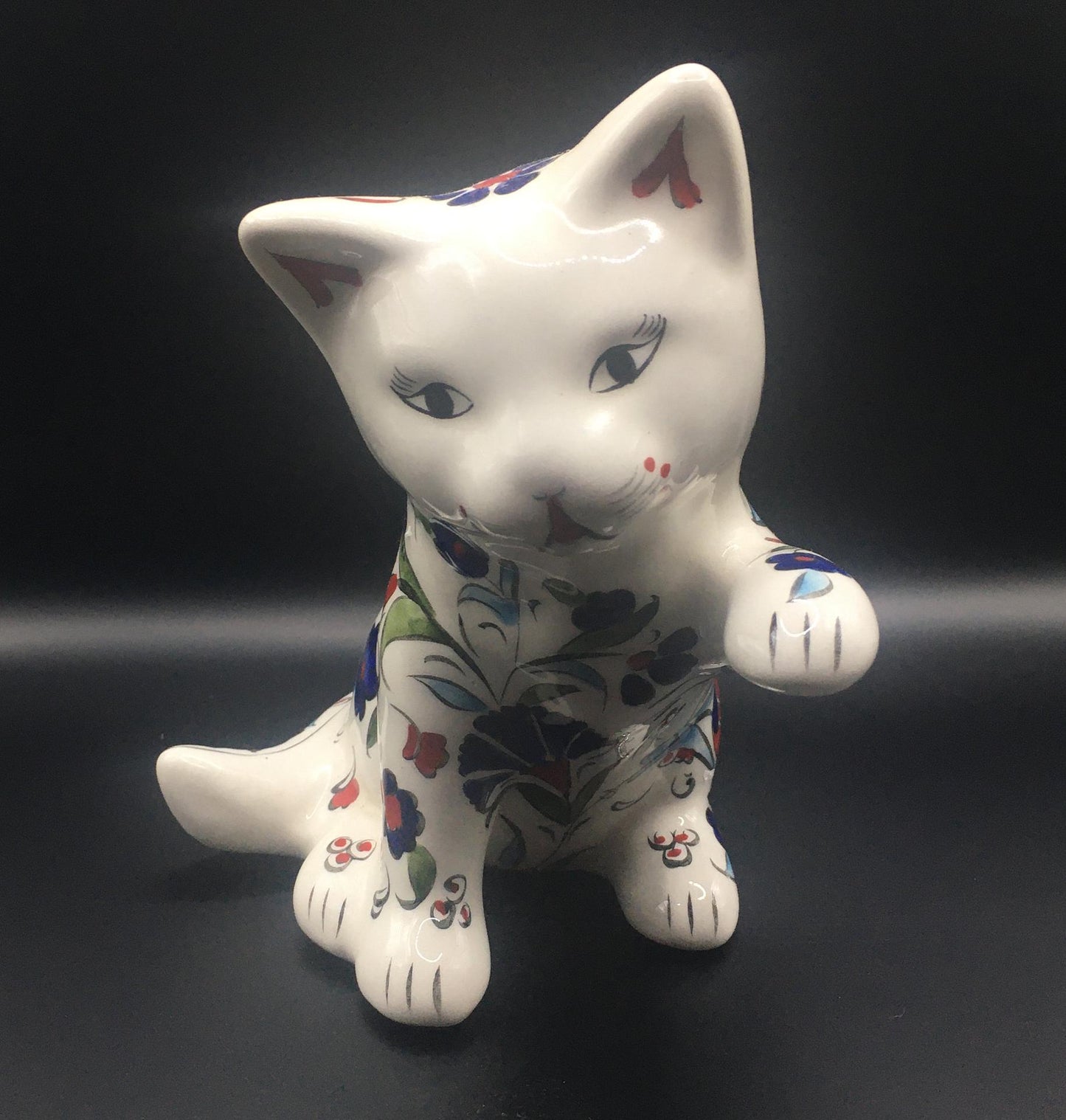 Decorative ceramic cat ornaments. Signed Hand Made Türkiye.