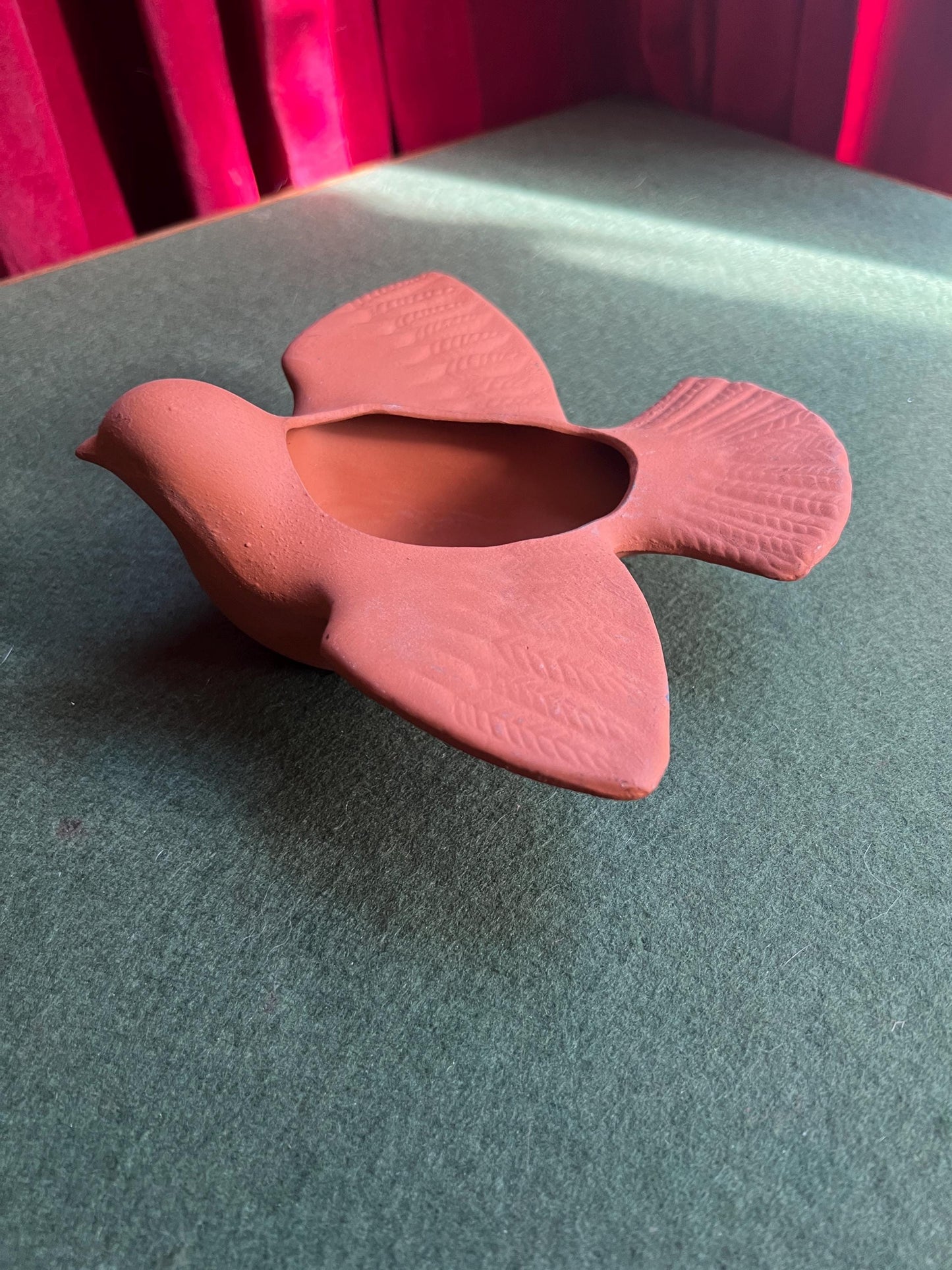Vintage terracotta bird planter. Stamped Dalton Pottery Cumbria.