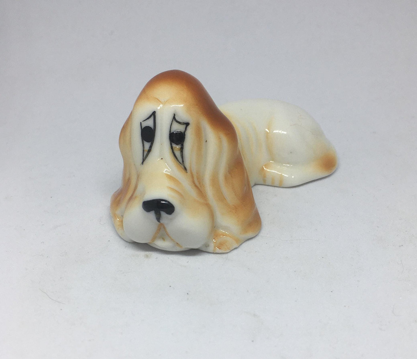 Sad ceramic Basset Hound Bloodhound Hound dog figurine