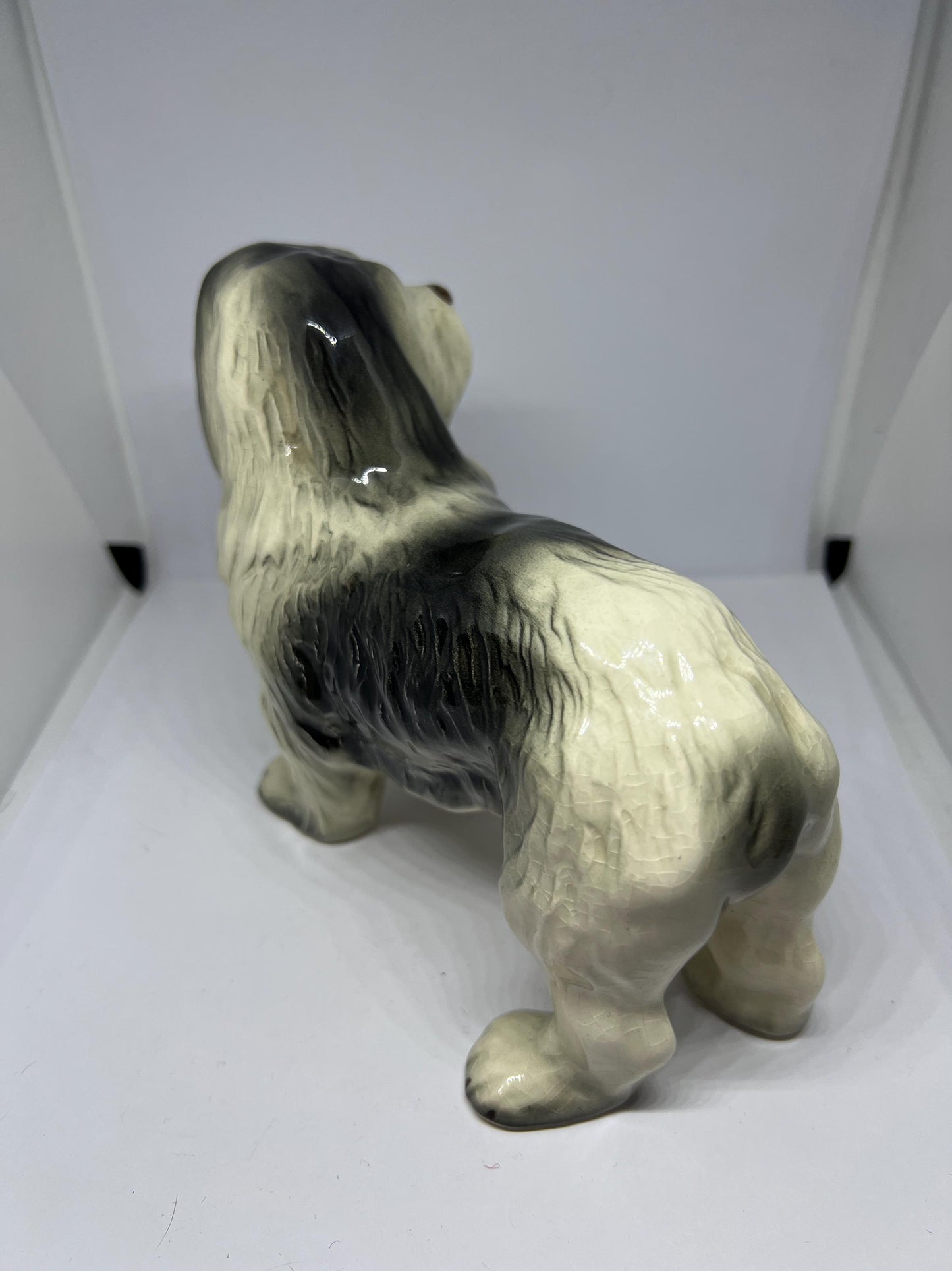 Vintage Old English Sheepdog Figurine. Stamped Melba Ware Made in England.