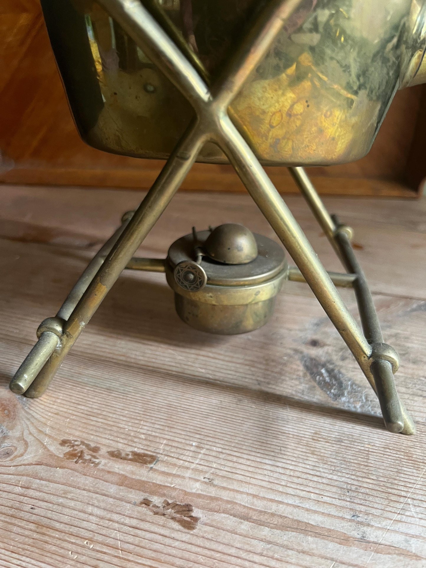 William Soutter Brass Spirit Kettle with Stand.