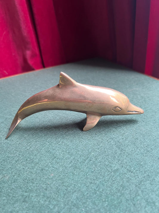 Vintage brass Dolphin figurine sculpture.