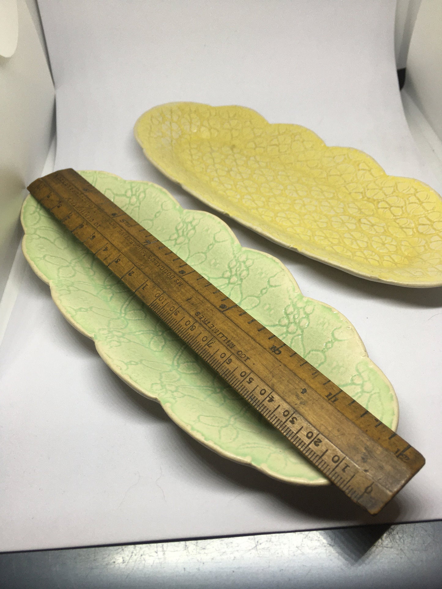 Two beautiful vintage studio pottery trinket dishes.