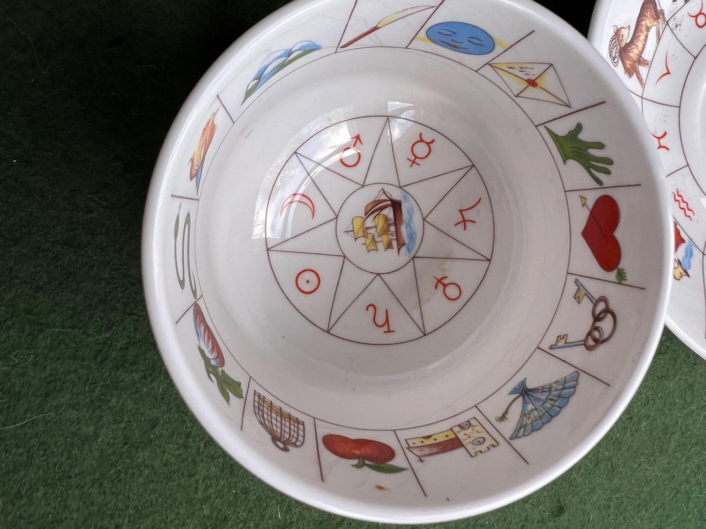 Vintage Fortune Telling Zodiac tea cup. Stamped Royal Kendal Fine Bone China 1985. 2 Available sold separately.
