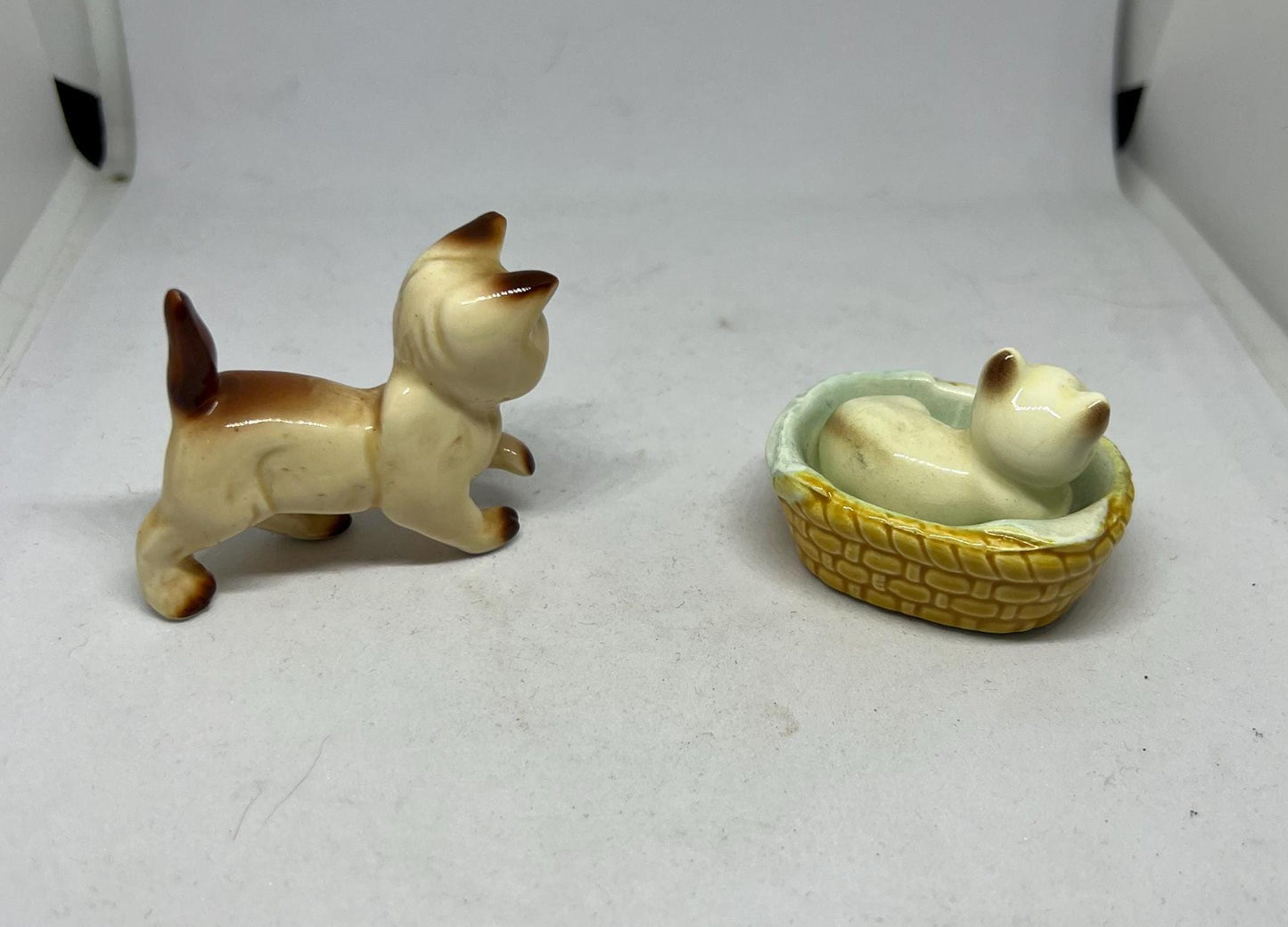 Ceramic collectible cats. One with original sticker Little Treasures England