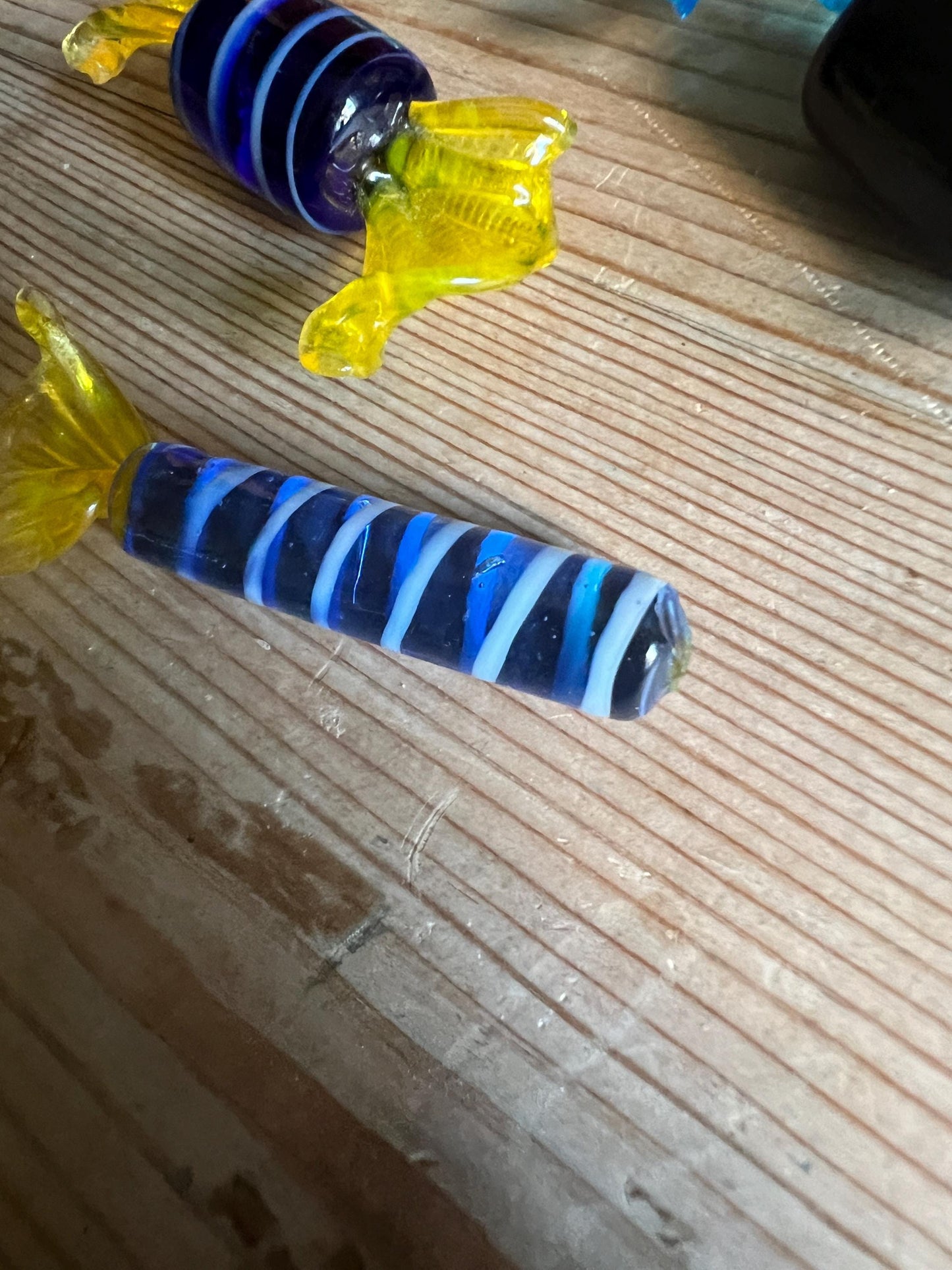 Set 4 Murano glass candies. Multicoloured glass decorative sweeties. Italian glass decor.
