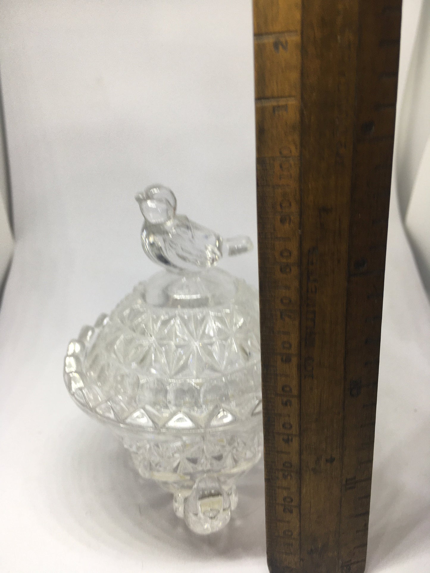 Cut glass trinket box. Vintage Hofbauer Crystal Collection Made in Germany. 24% lead crystal.
