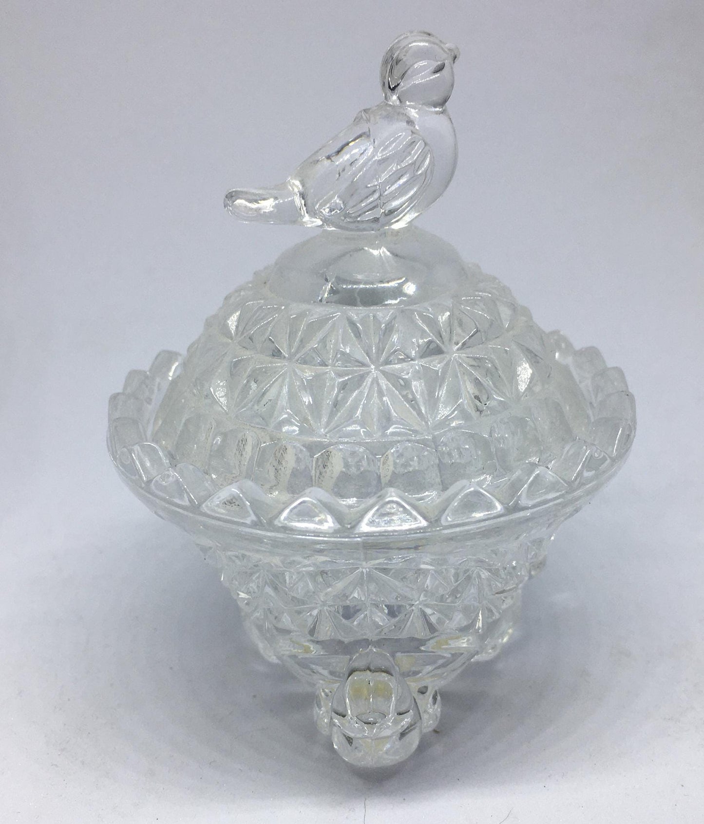 Cut glass trinket box. Vintage Hofbauer Crystal Collection Made in Germany. 24% lead crystal.