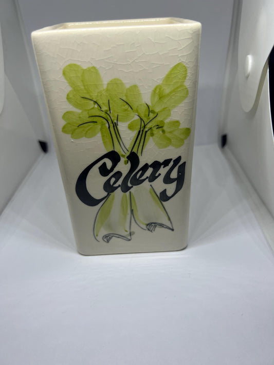 Retro Celery kitchen storage container. 1970s Toni Raymond celery holder.