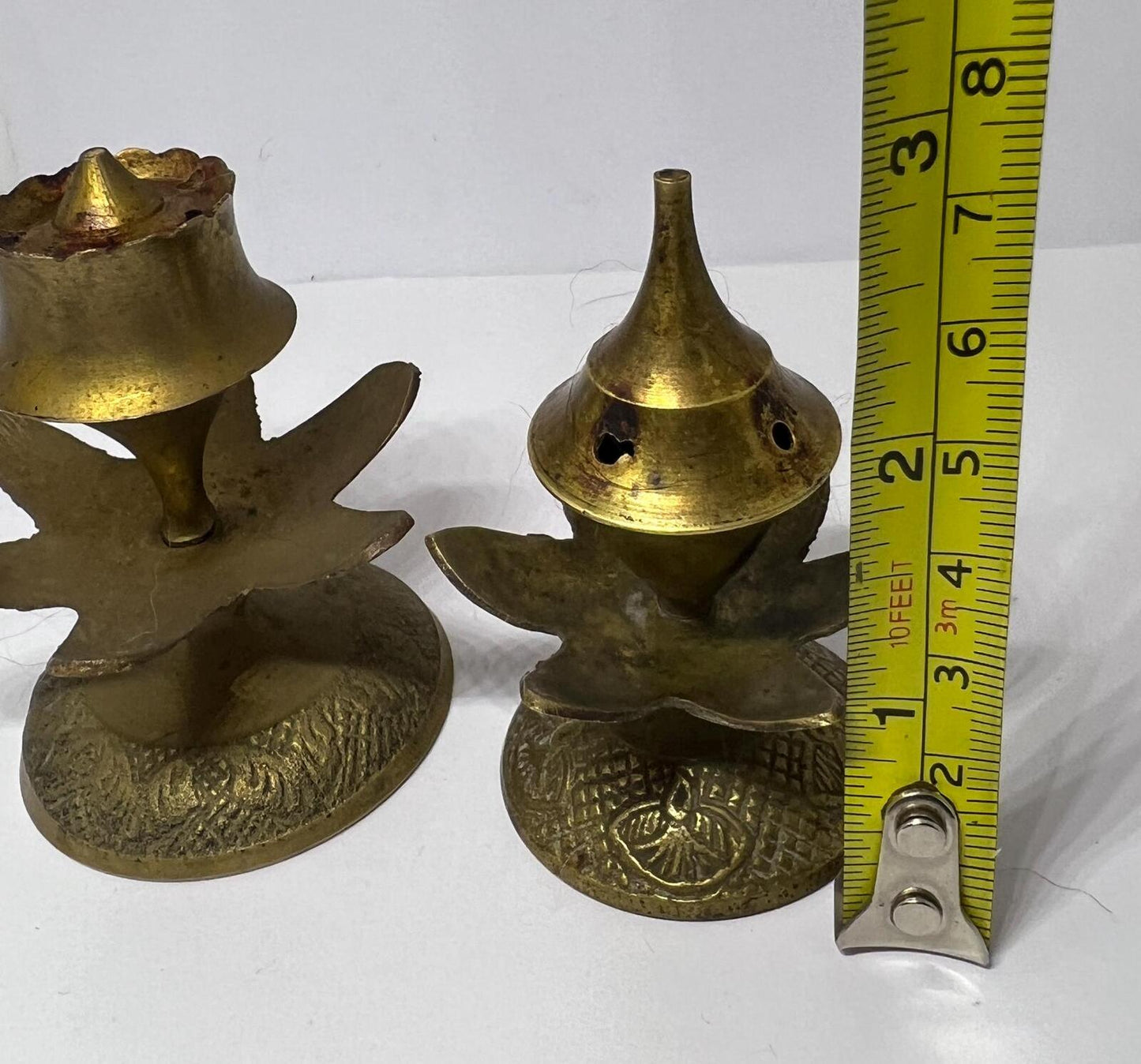 Pair of Vintage brass incense holders.