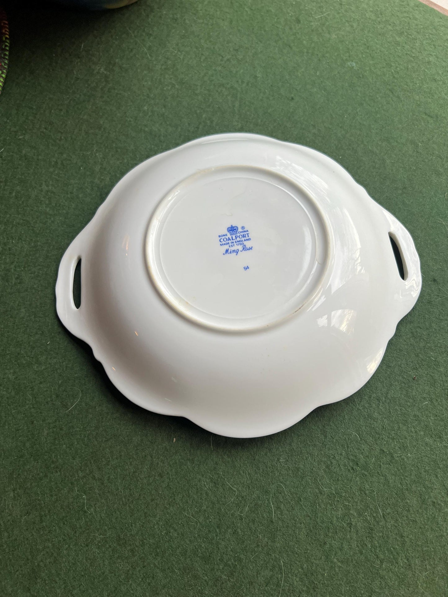 2 handled decorative serving bowl.  Stamped Coal Port Ming Rose.
