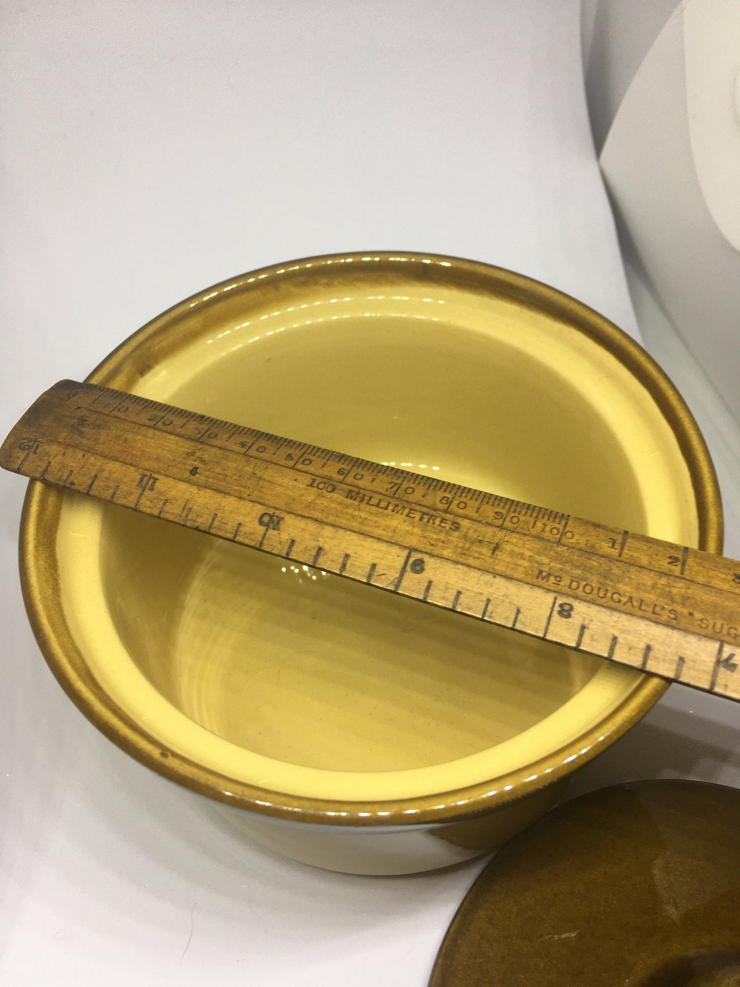 Vintage TG Green individual ceramic casserole dish.