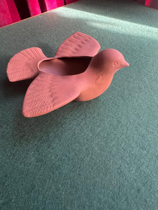 Vintage terracotta bird planter. Stamped Dalton Pottery Cumbria.