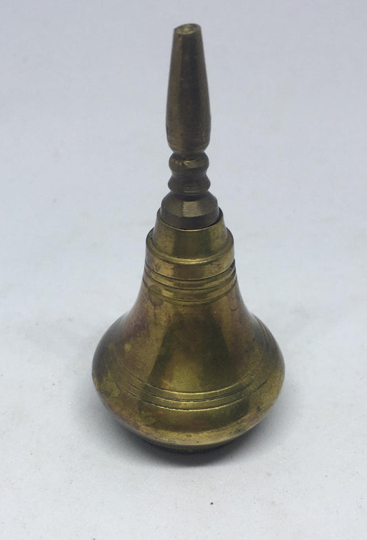 Unusual brass perfume bottle. Quirky brass lover gift  Screw off lid.