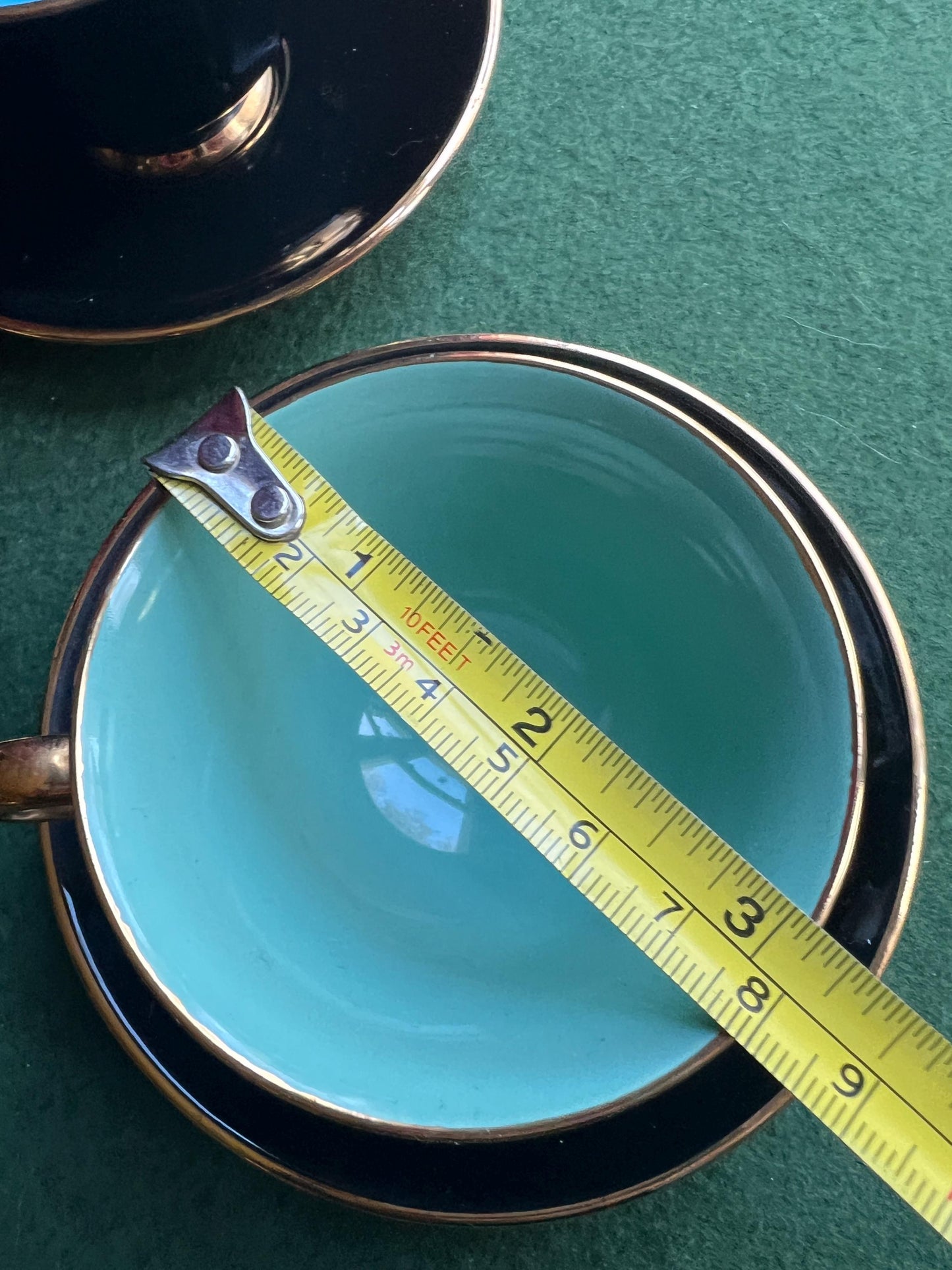 Vintage teacup and saucer. Stamped Stavangerflint  Norway Harlequin Palette.