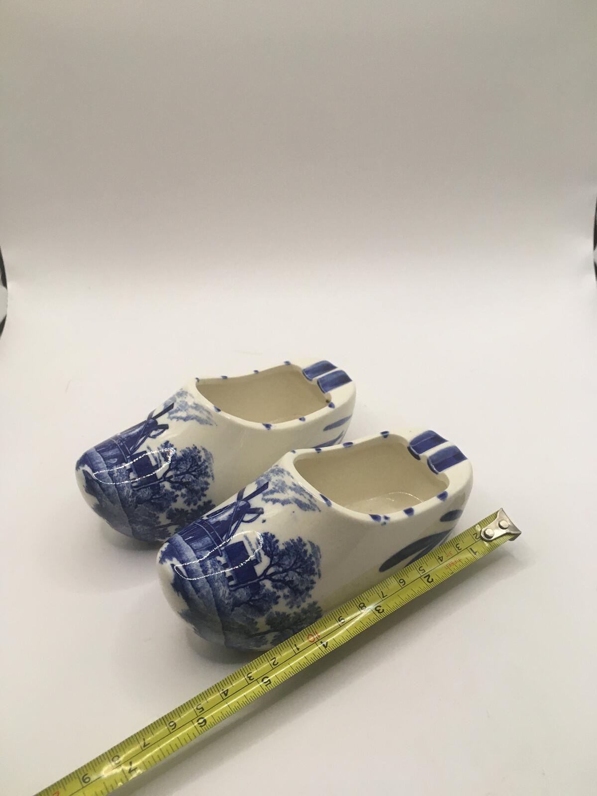 Pair Delft ware clog ashtrays. Tobacciania collectors gift.