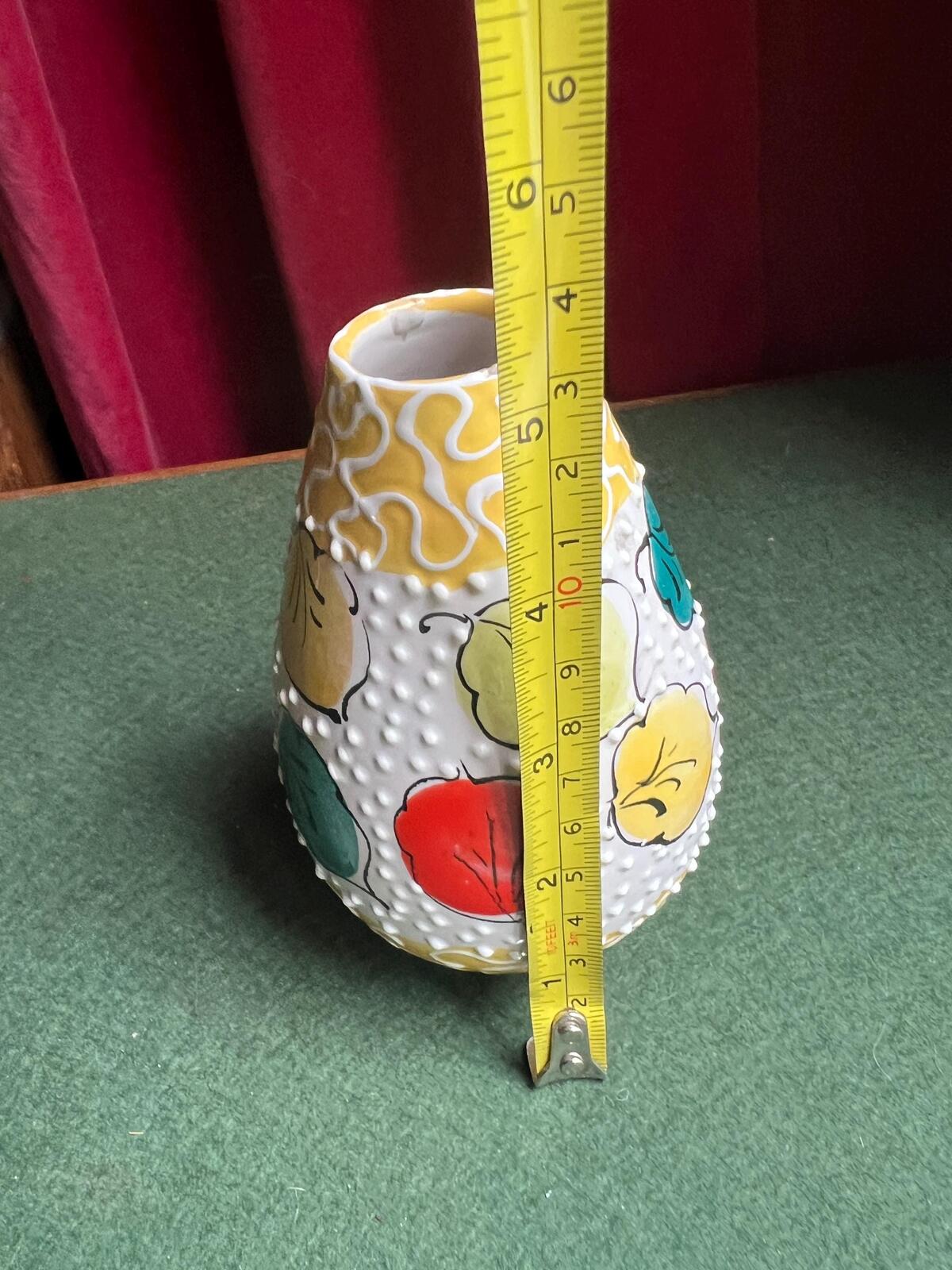 Vintage ceramic posy vase Mid-Century Italian pottery Alla Moda Relief