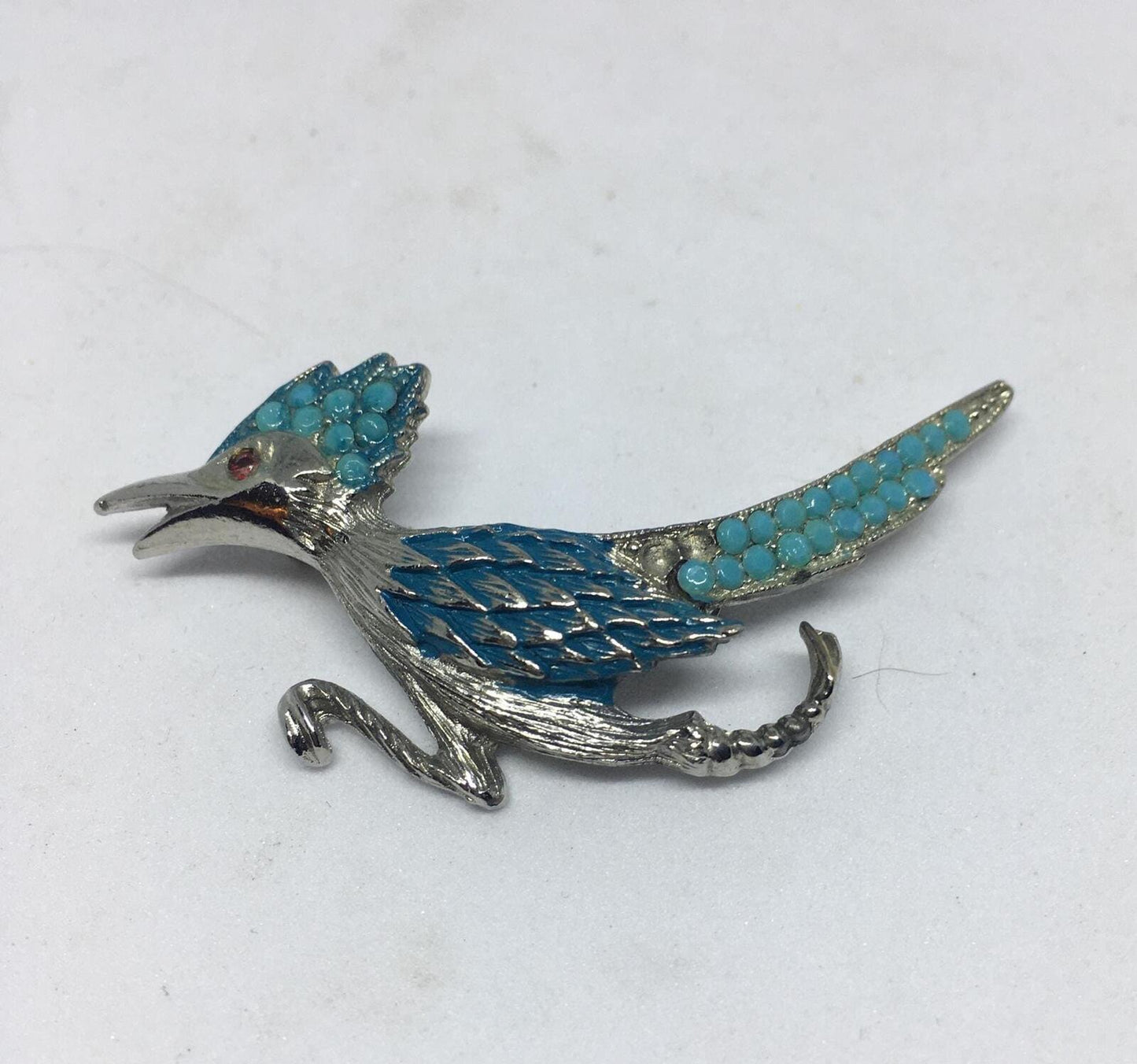 1960s Vintage Rhinestone Road Runner lapel pin. AS IS