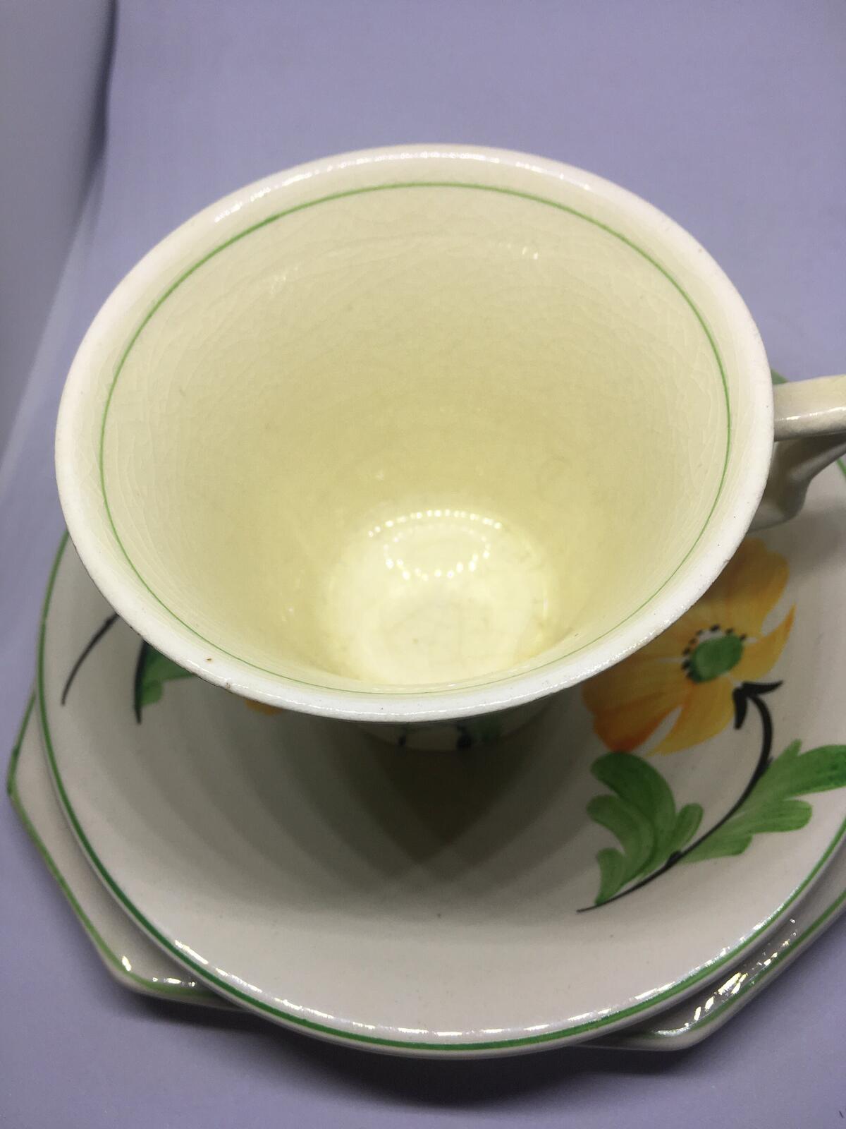 Beautiful Vintage Teacup saucer plate set. Midwinter Burslem porcelain.