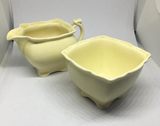 Sugar bowl and milk jug. Cream glazed Royal Winton Grimwades. Made in England.
