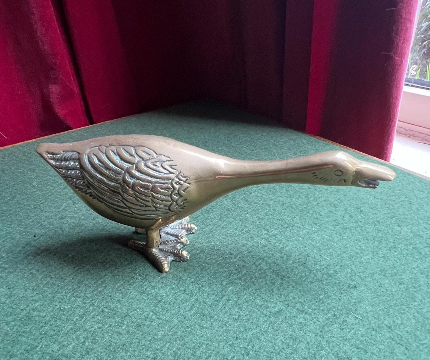 Vintage Brass goose figurine.
