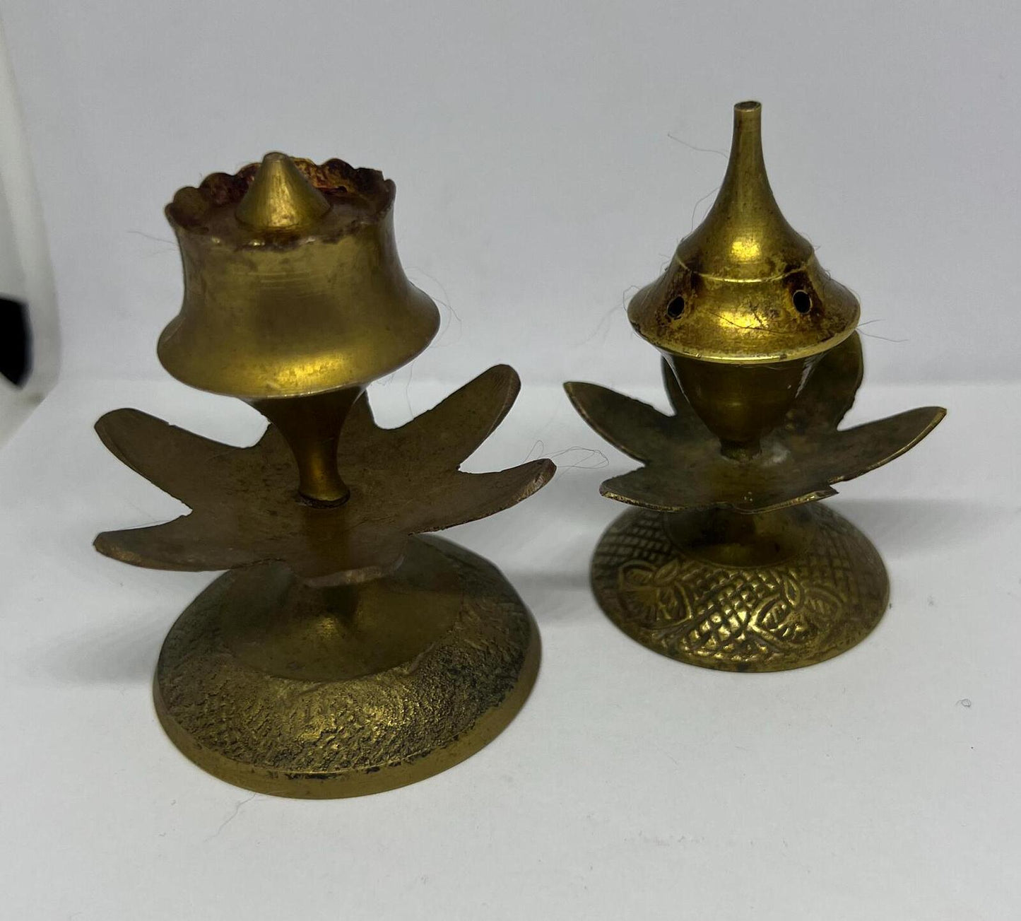 Pair of Vintage brass incense holders.