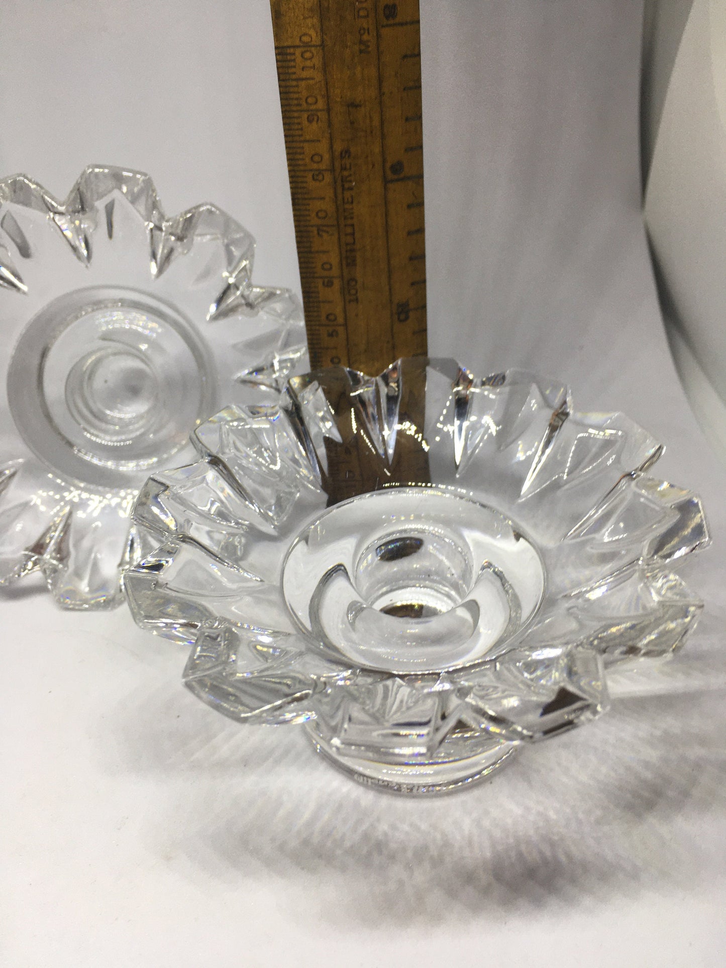 Beautiful pair of Villeroy and Boch candlesticks votives. Crystal clear glass.