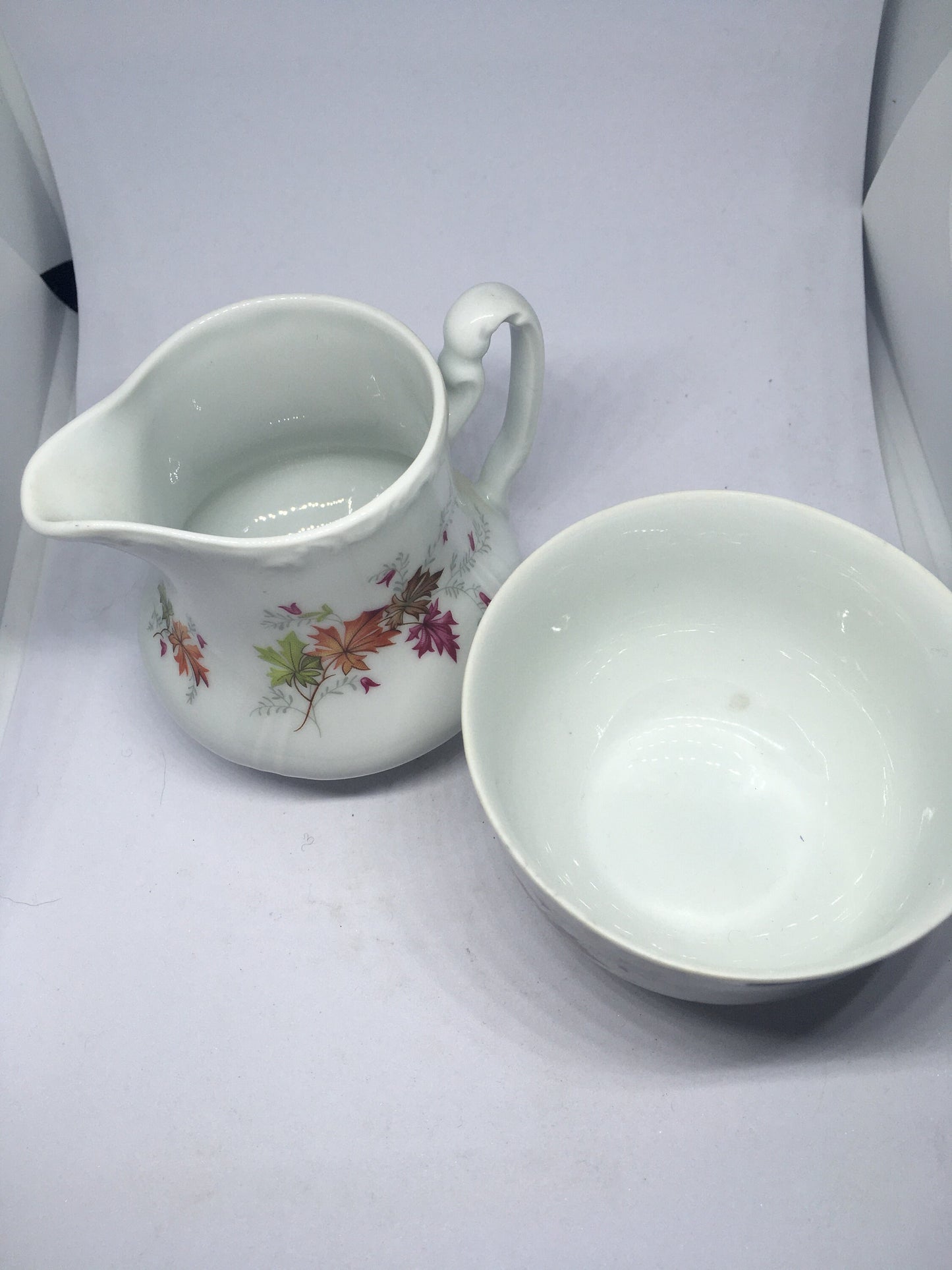 Limoges sugar and creamer milk jug. Stamped A. Lanternier & Co. France .