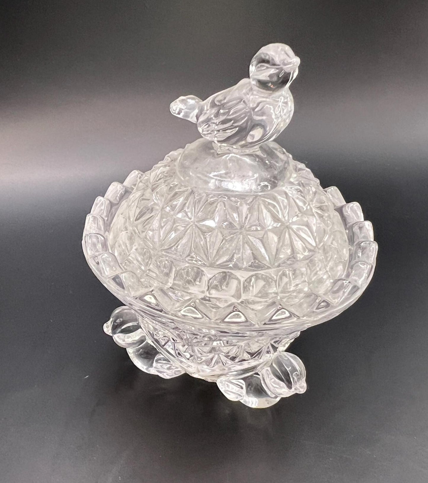 Cut glass trinket box. Vintage Hofbauer Crystal Collection Made in Germany. 24% lead crystal.