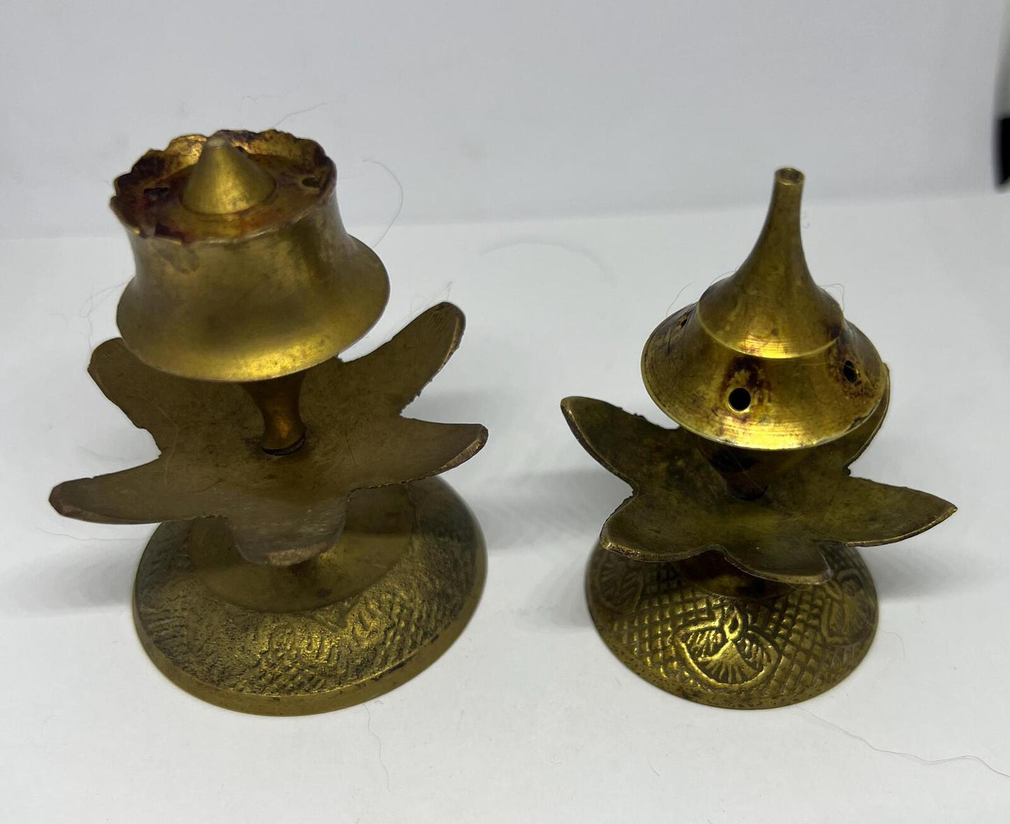 Pair of Vintage brass incense holders.