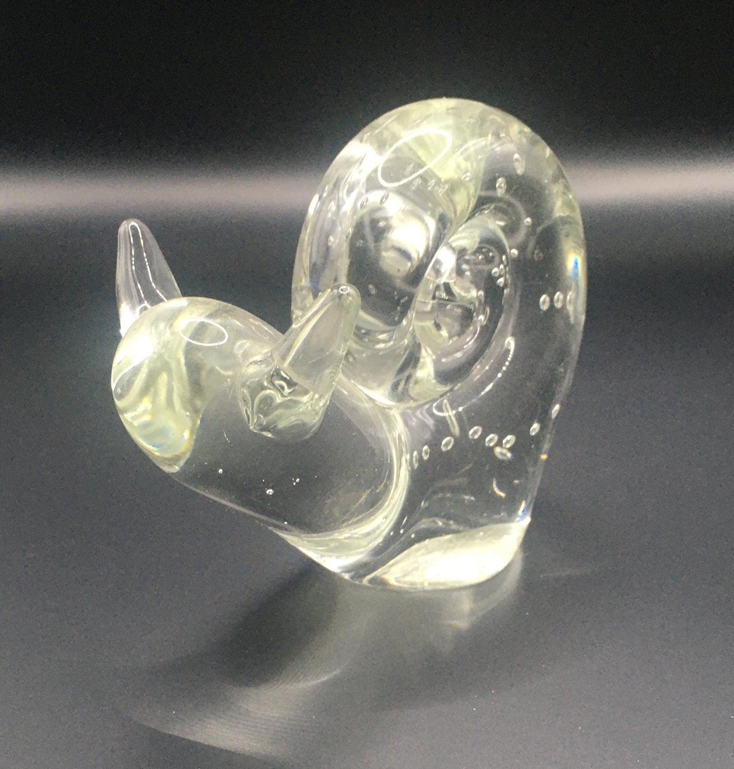 Art glass snail paperweight figurine .