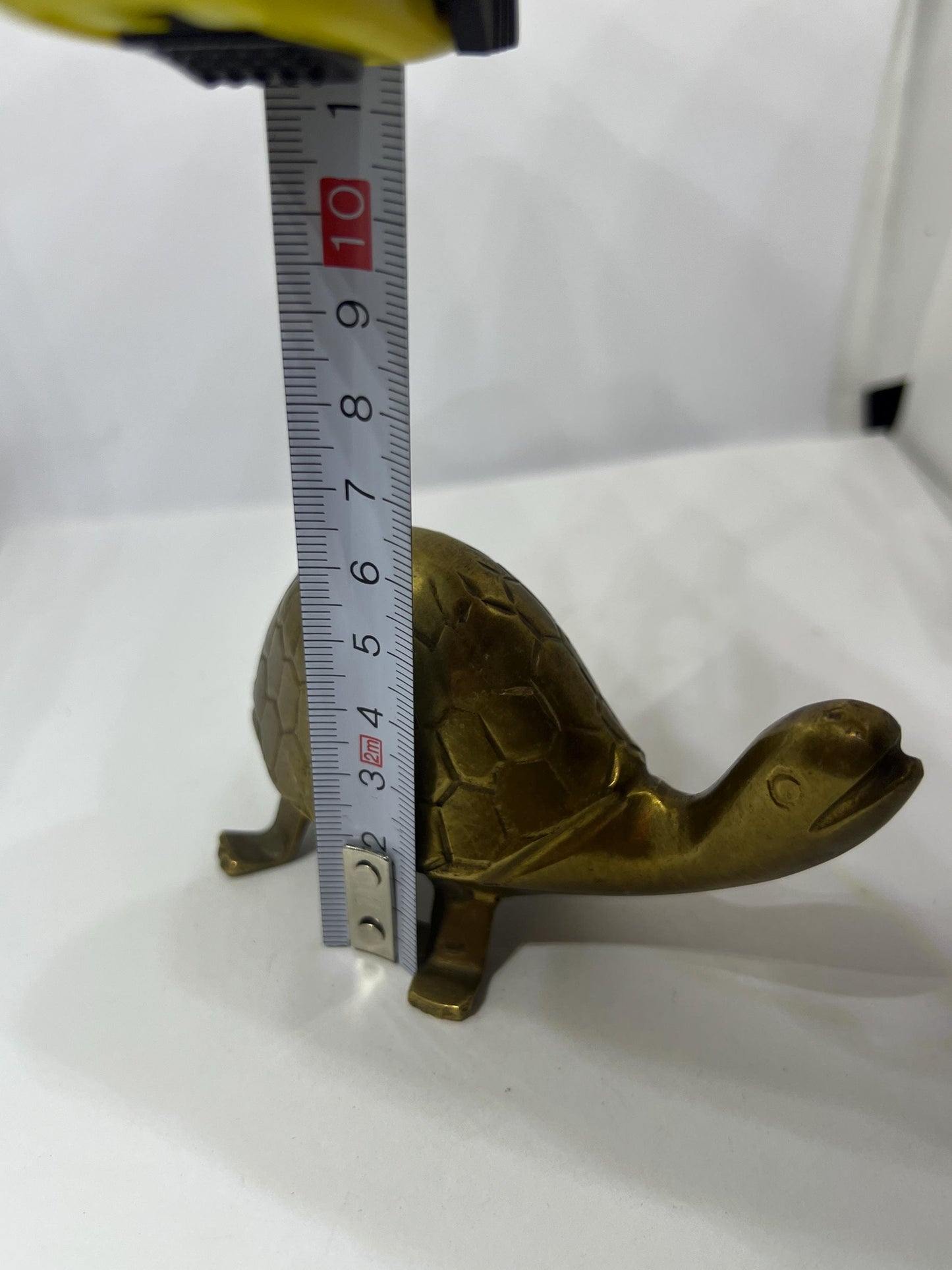 Vintage brass tortoise paperweight. Mid century quirky tortoise figurine.