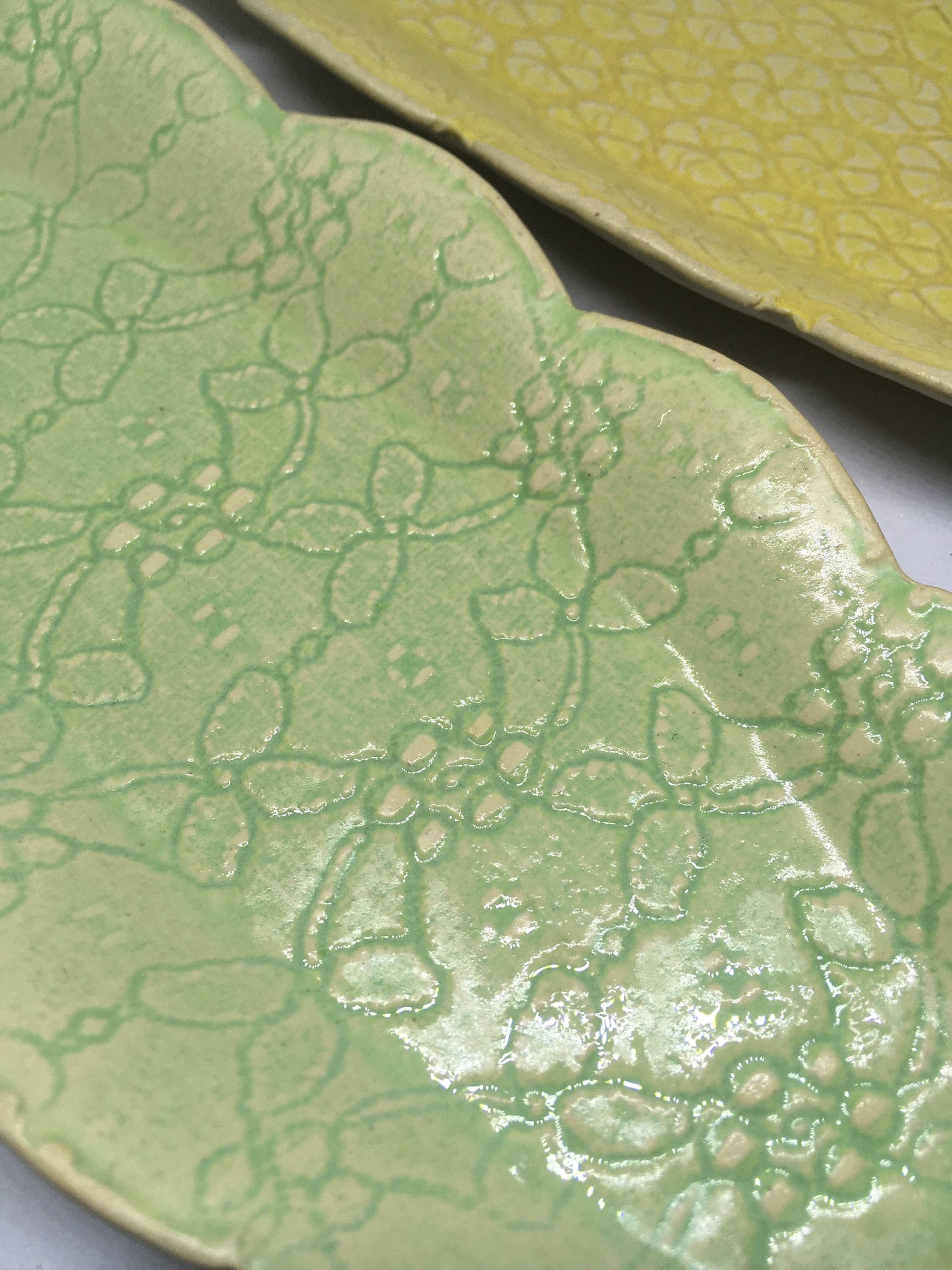 Two beautiful vintage studio pottery trinket dishes.