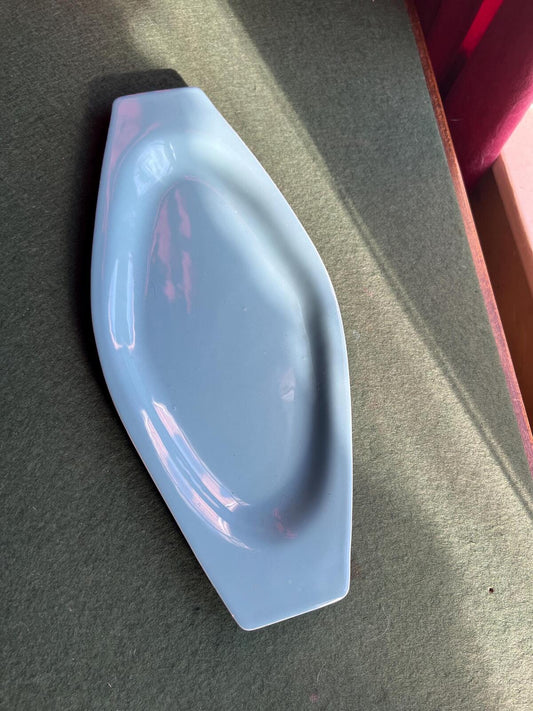 Poole Pottery Twintone Sky Blue Narrow trinket jewellery sandwich tray.