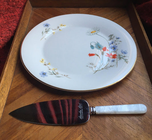 Vintage Royal Vale Cake plate and serving slice.