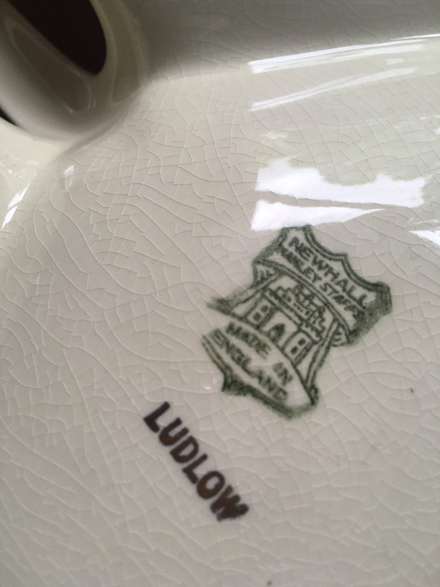 Beautiful tri-part handled trinket bowl. Stamped Newhall Langley Staffs. 'Ludlow'