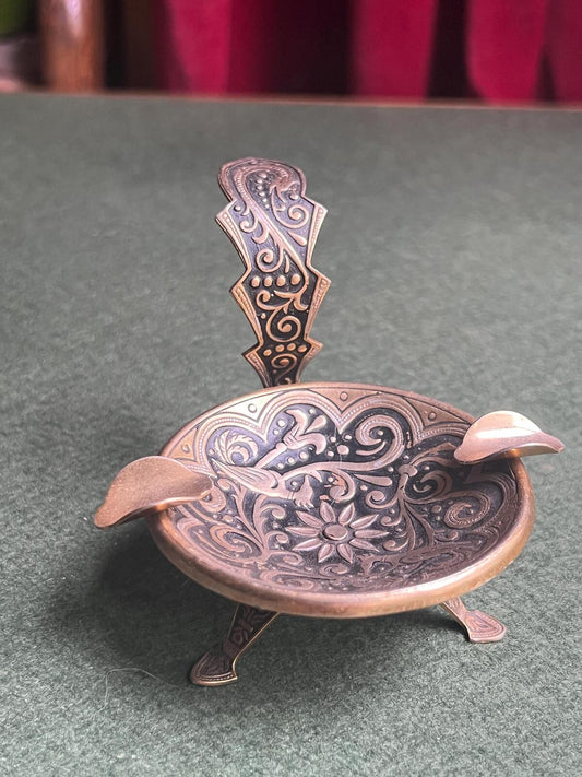 Vintage Toledo Ashtray. Spanish enamel on metal decorative tobacciana collector gift.