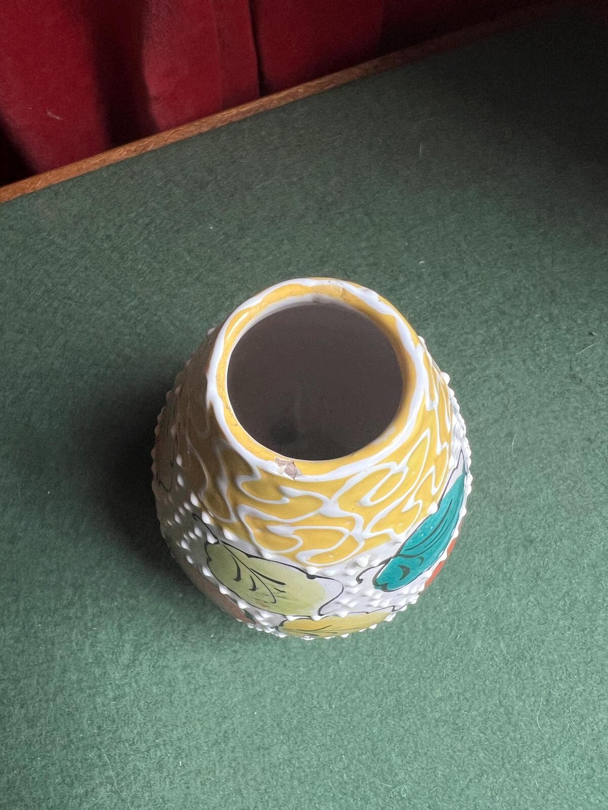Vintage ceramic posy vase Mid-Century Italian pottery Alla Moda Relief