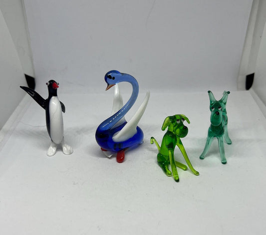 Vintage end of day glass animals.